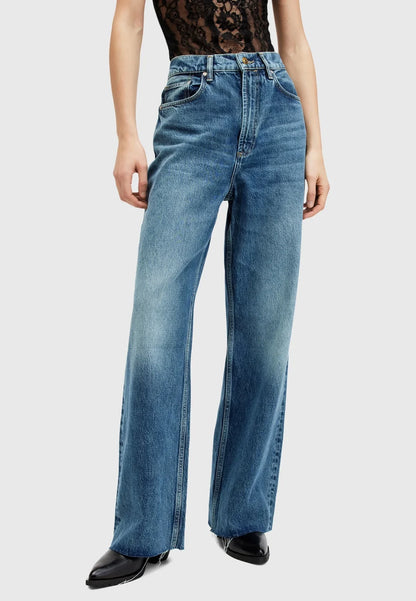 RELAXED FIT JEANS-BLUE