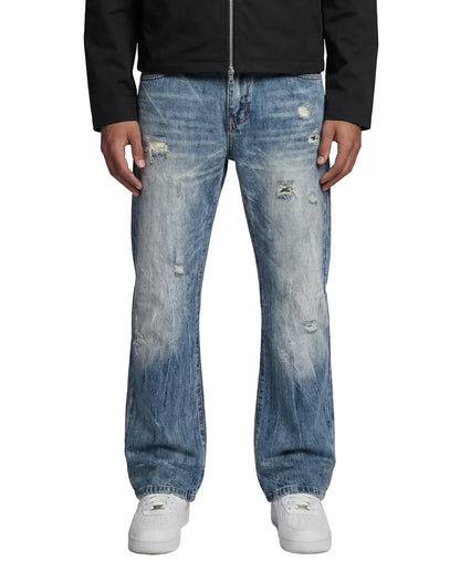 RIPPED BOOTCUT JEANS