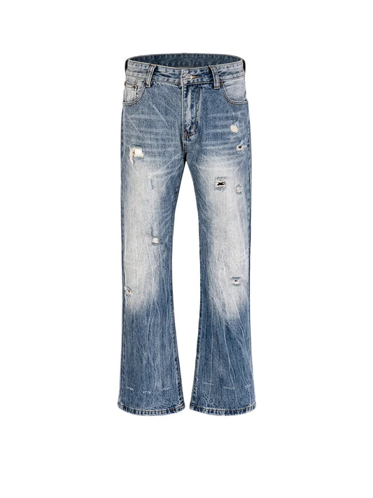 RIPPED BOOTCUT JEANS
