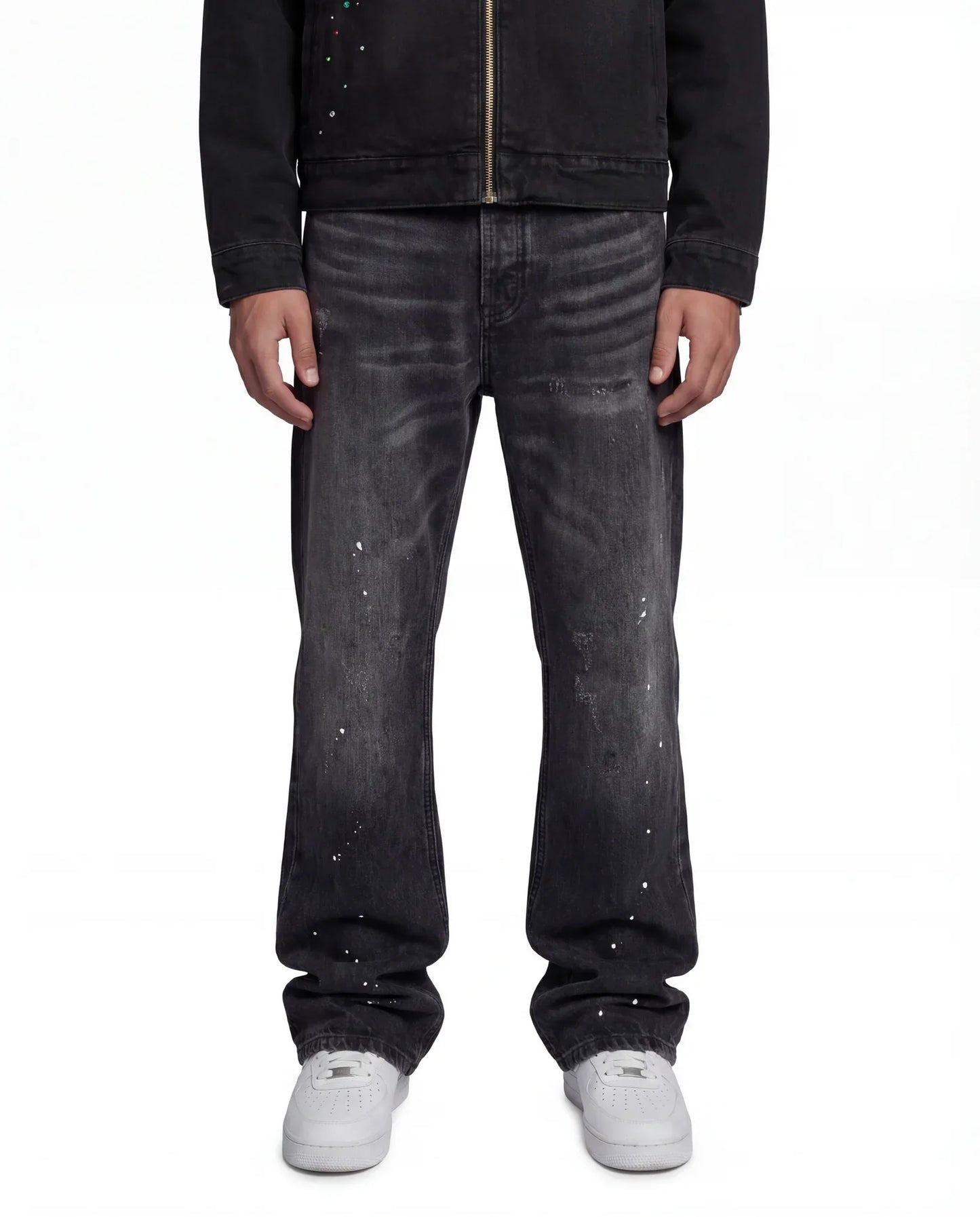 SPLASHED FLARED JEANS