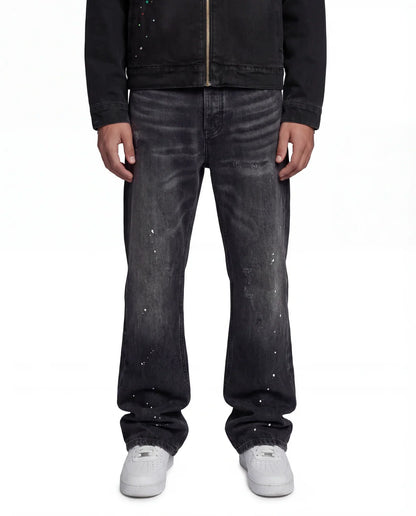 SPLASHED FLARED JEANS