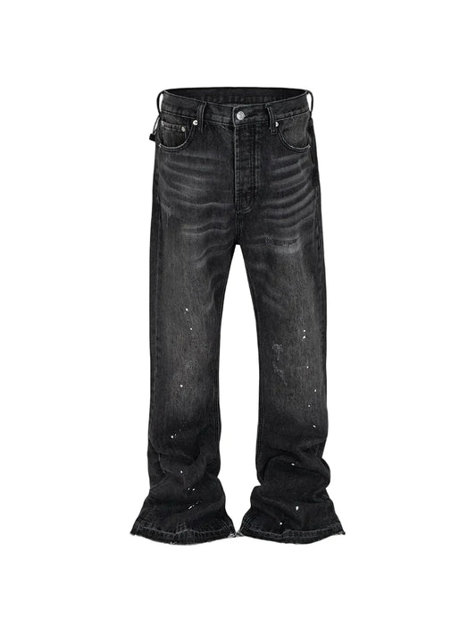 SPLASHED FLARED JEANS