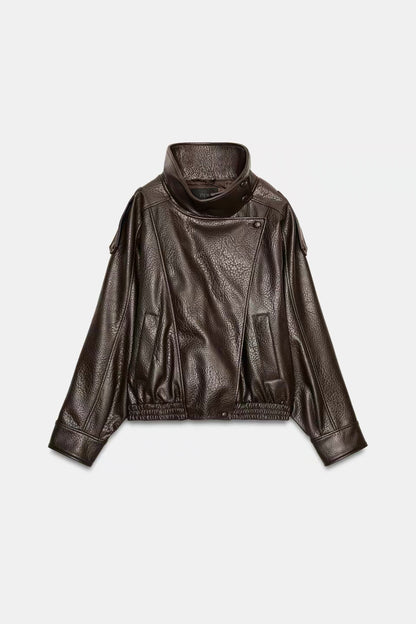 SHINY LETHER JACKET