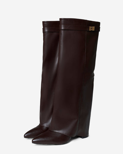KNIEHOHE LEDER BOOTS